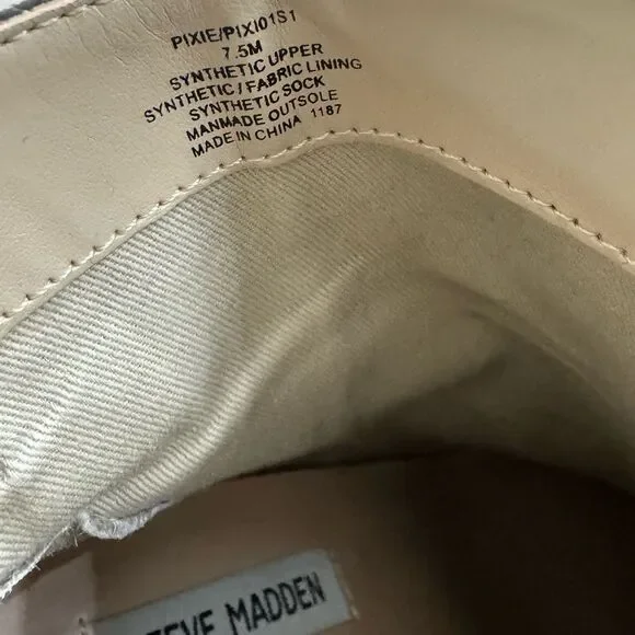 Steve Madden Pixie Natural Snake Print Block Heel Ankle Boot Bootie Size 7.5 - Picture 10 of 12